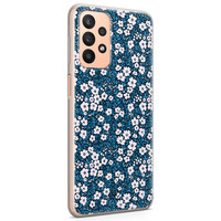 Casimoda Samsung Galaxy A23 siliconen hoesje - Bloemen blauw