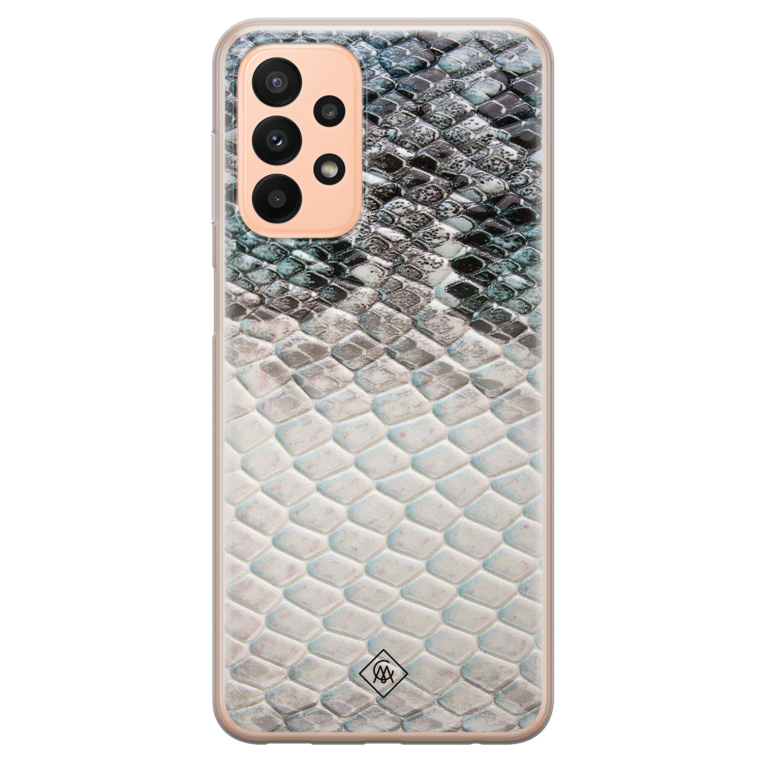 Samsung A23 hoesje siliconen - Oh my snake | Samsung Galaxy A23 case | blauw | TPU backcover transparant