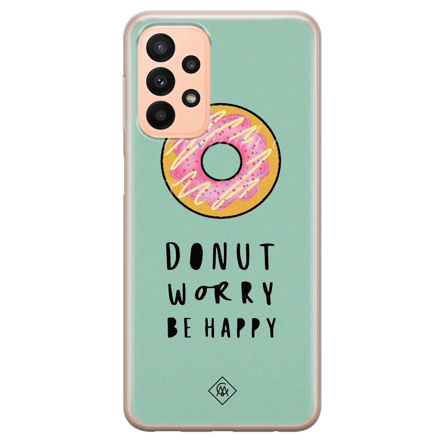 Samsung A23 hoesje siliconen - Donut worry | Samsung Galaxy A23 case | mint | TPU backcover transparant