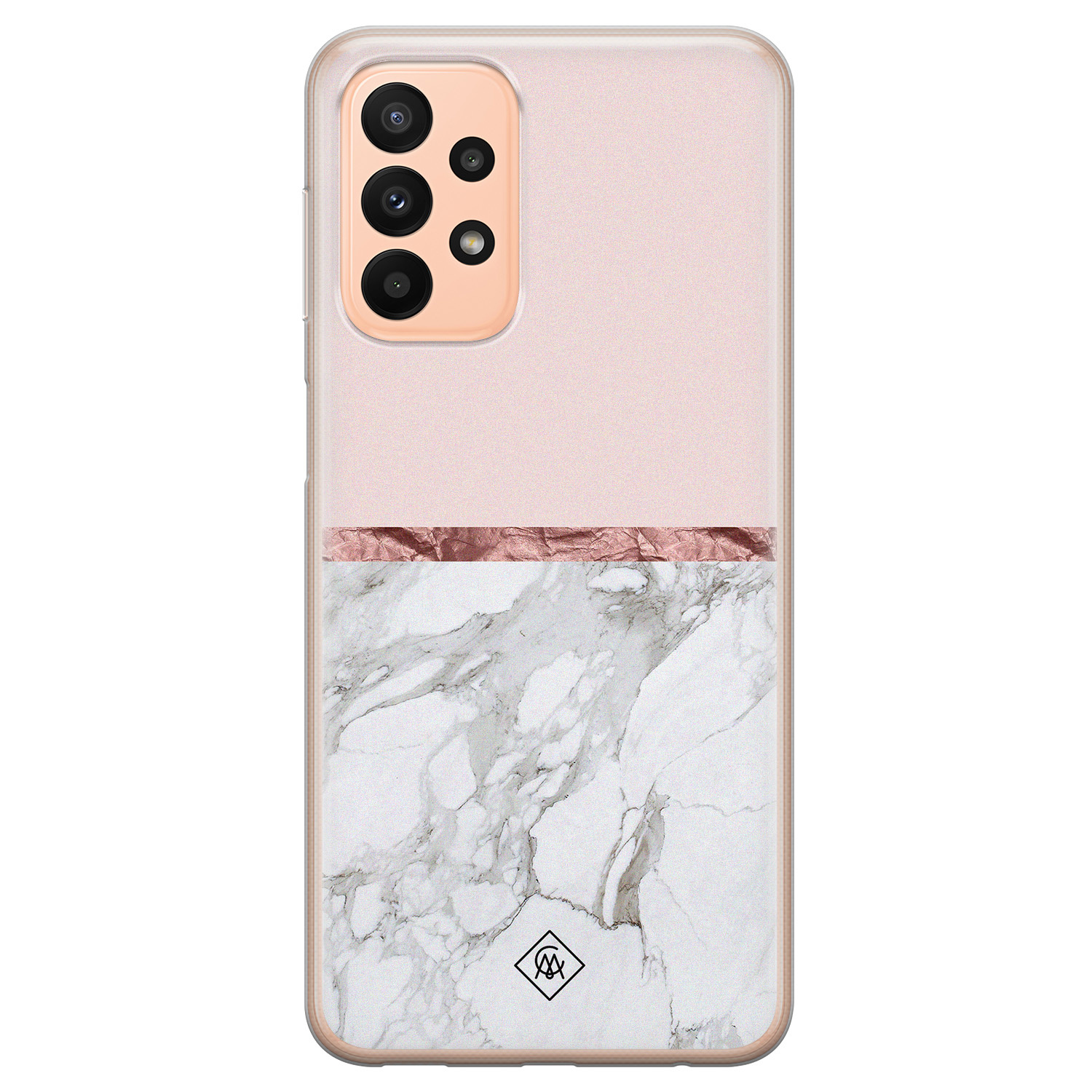 Samsung A23 hoesje siliconen - Rose all day | Samsung Galaxy A23 case | grijs | TPU backcover transparant