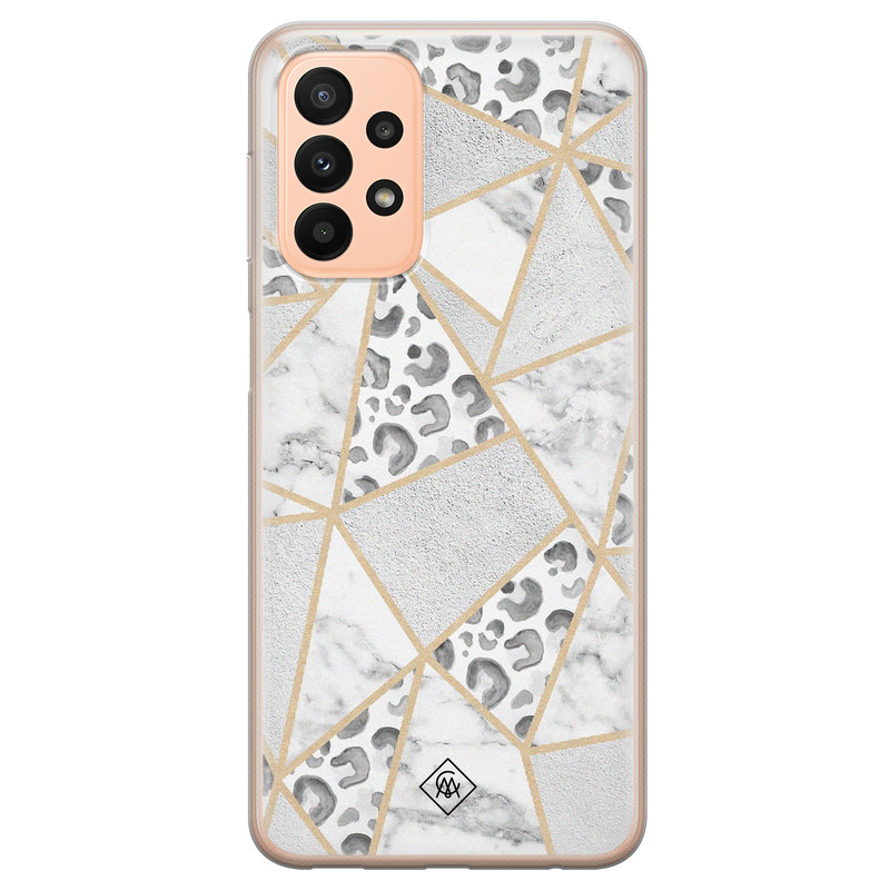 Casimoda Samsung Galaxy A23 siliconen hoesje - Stone & leopard print