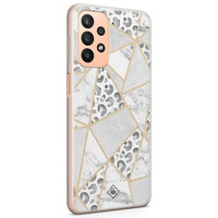 Casimoda Samsung Galaxy A23 siliconen hoesje - Stone & leopard print