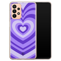 Casimoda Samsung Galaxy A23 siliconen hoesje - Hart swirl paars