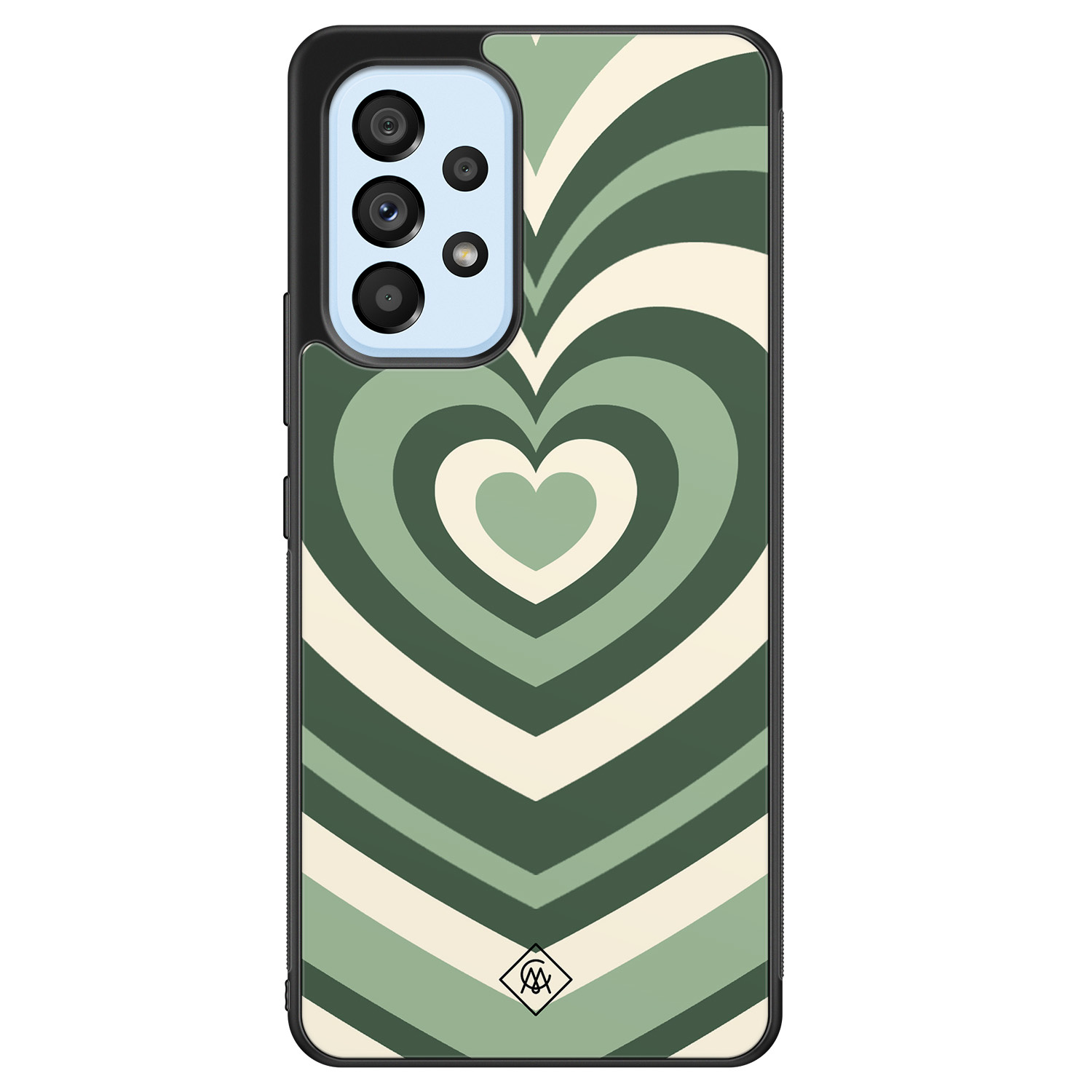 Samsung Galaxy A53 hoesje - Hart swirl groen