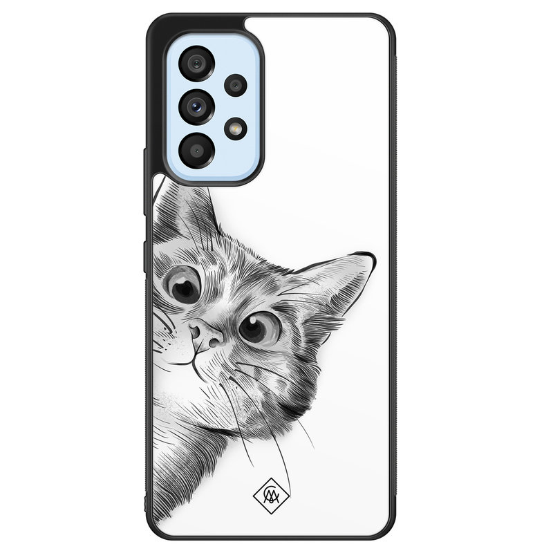 Casimoda Samsung Galaxy A53 hoesje - Peekaboo kat