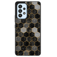 Casimoda Samsung Galaxy A33 hoesje - Hexagons zwart