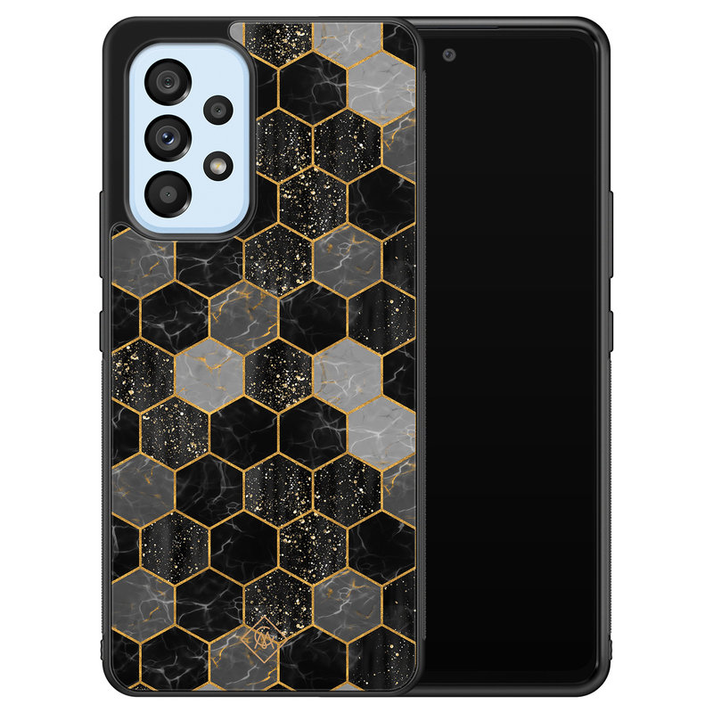 Casimoda Samsung Galaxy A33 hoesje - Hexagons zwart