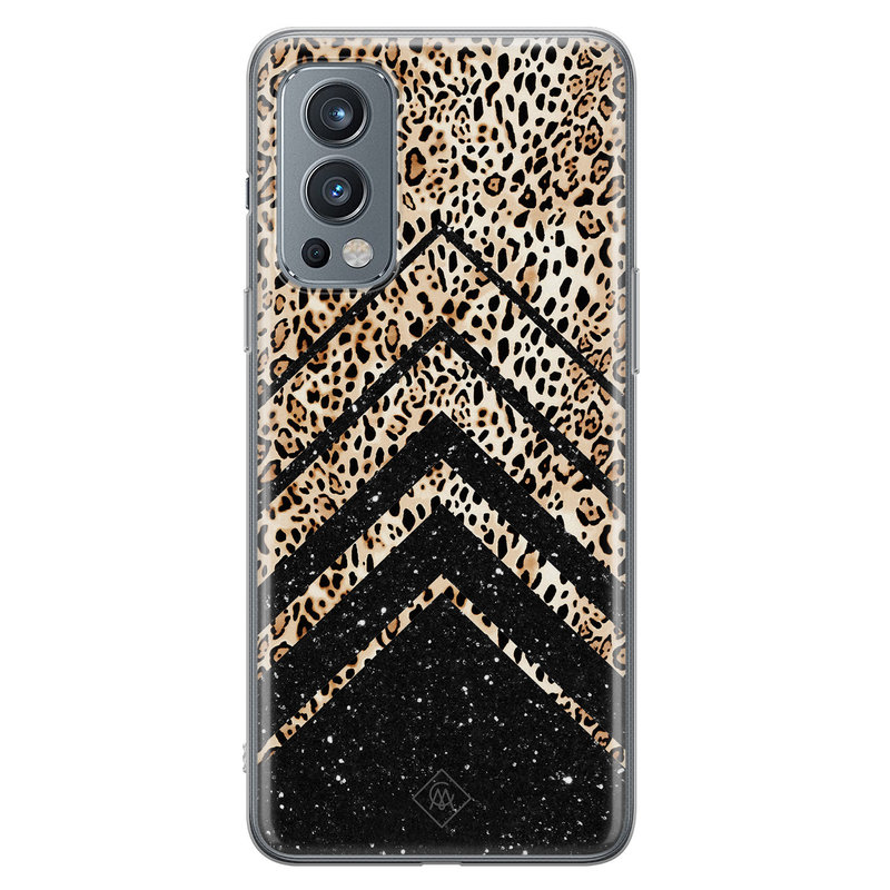 Casimoda OnePlus Nord 2 hoesje siliconen - Chevron luipaard