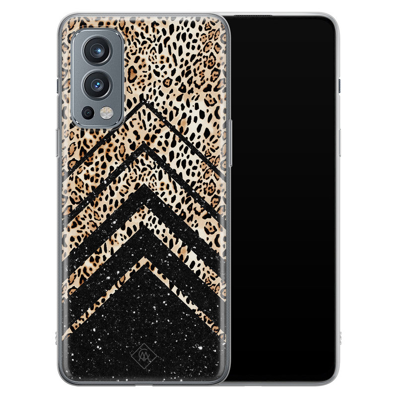 Casimoda OnePlus Nord 2 hoesje siliconen - Chevron luipaard