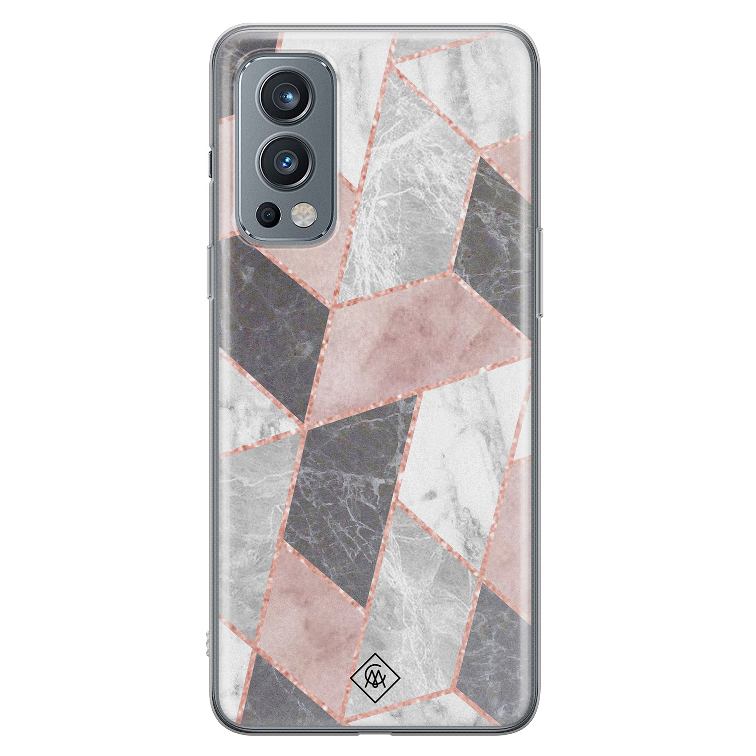 OnePlus Nord 2 hoesje siliconen - Stone grid