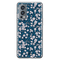 Casimoda OnePlus Nord 2 hoesje siliconen - Bloemen blauw