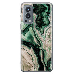 Casimoda OnePlus Nord 2 hoesje siliconen - Green waves