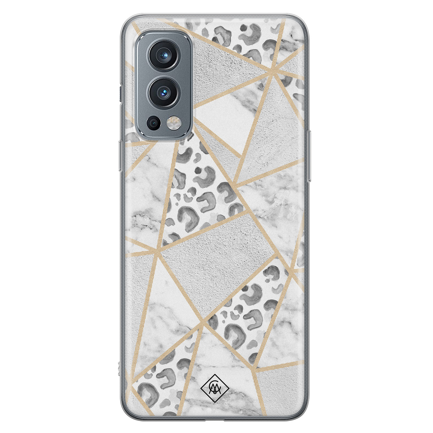 OnePlus Nord 2 hoesje siliconen Stone leopard print