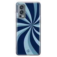 Casimoda OnePlus Nord 2 hoesje siliconen - Retro blauw lijnen