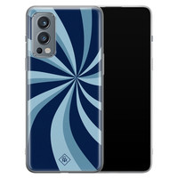 Casimoda OnePlus Nord 2 hoesje siliconen - Retro blauw lijnen