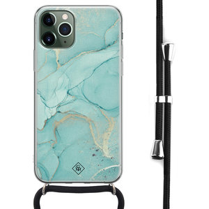 Casimoda iPhone 11 Pro Max hoesje met koord - Crossbody - Touch of mint