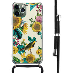 Casimoda iPhone 11 Pro Max hoesje met koord / Crossbody - Sunflowers