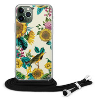 Casimoda iPhone 11 Pro Max hoesje met koord - Crossbody - Sunflowers