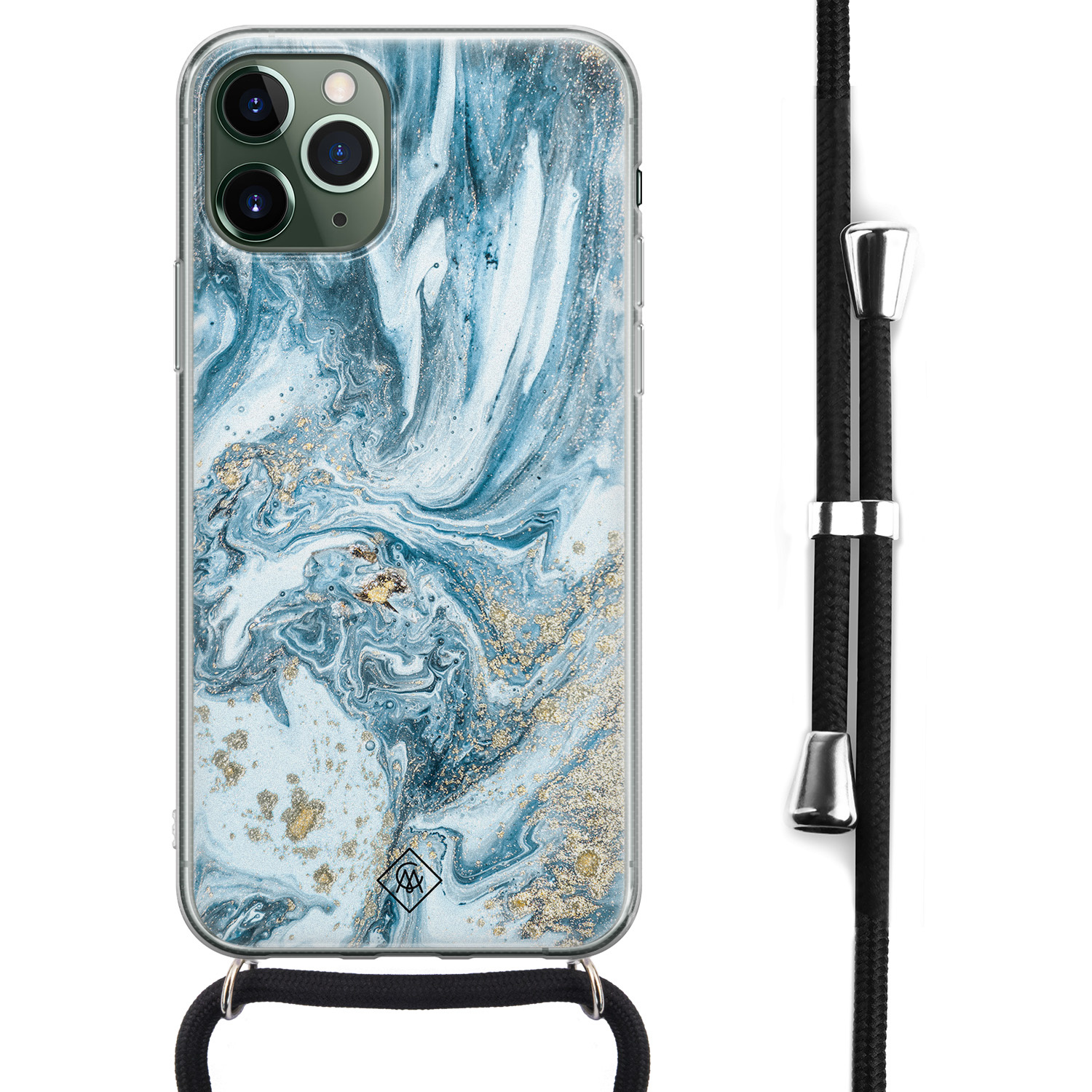 iPhone 11 Pro Max hoesje met koord - Crossbody - Marble Sea