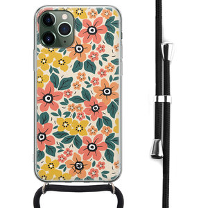 Casimoda iPhone 11 Pro Max hoesje met koord / Crossbody - Blossom