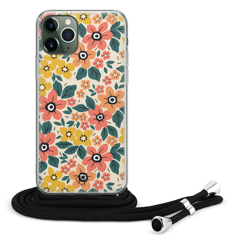 Casimoda iPhone 11 Pro Max hoesje met koord - Crossbody - Blossom