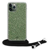 Casimoda iPhone 11 Pro hoesje met koord - Crossbody - Green dots