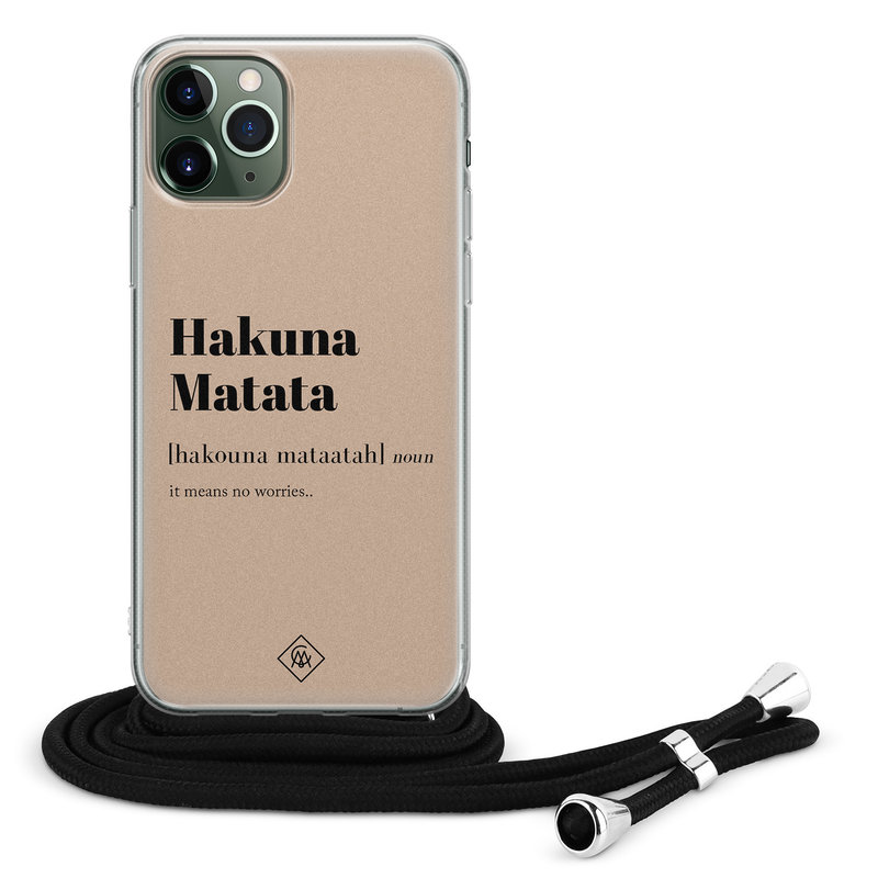 Casimoda iPhone 11 Pro hoesje met koord - Crossbody - Hakuna matata