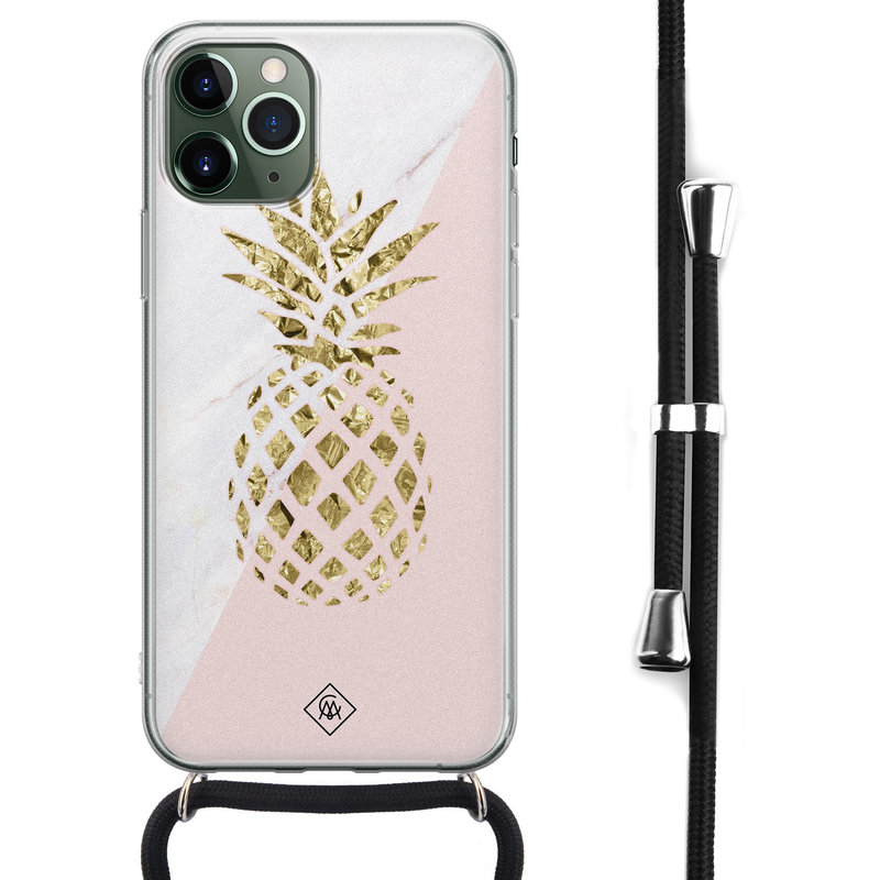Casimoda iPhone 11 Pro hoesje met koord - Crossbody - Ananas