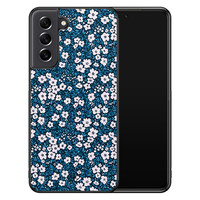 Casimoda Samsung Galaxy S21 FE hoesje - Bloemen blauw