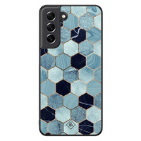 Casimoda Samsung Galaxy S21 FE hoesje - Blue cubes