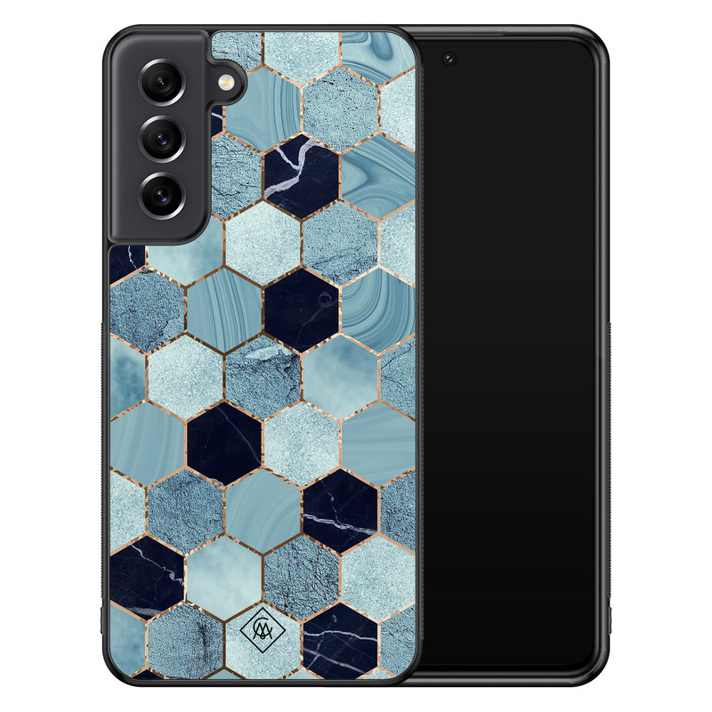 Casimoda Samsung Galaxy S21 FE hoesje - Blue cubes