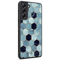 Casimoda Samsung Galaxy S21 FE hoesje - Blue cubes