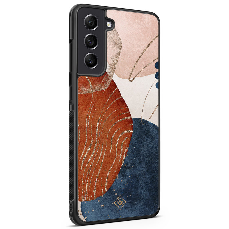 Casimoda Samsung Galaxy S21 FE hoesje - Abstract terracotta