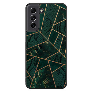 Casimoda Samsung Galaxy S21 FE hoesje - Abstract groen