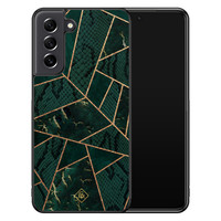 Casimoda Samsung Galaxy S21 FE hoesje - Abstract groen