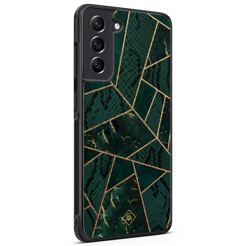 Casimoda Samsung Galaxy S21 FE hoesje - Abstract groen