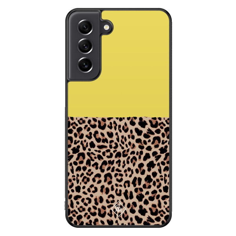 Casimoda Samsung Galaxy S21 FE hoesje - Luipaard geel