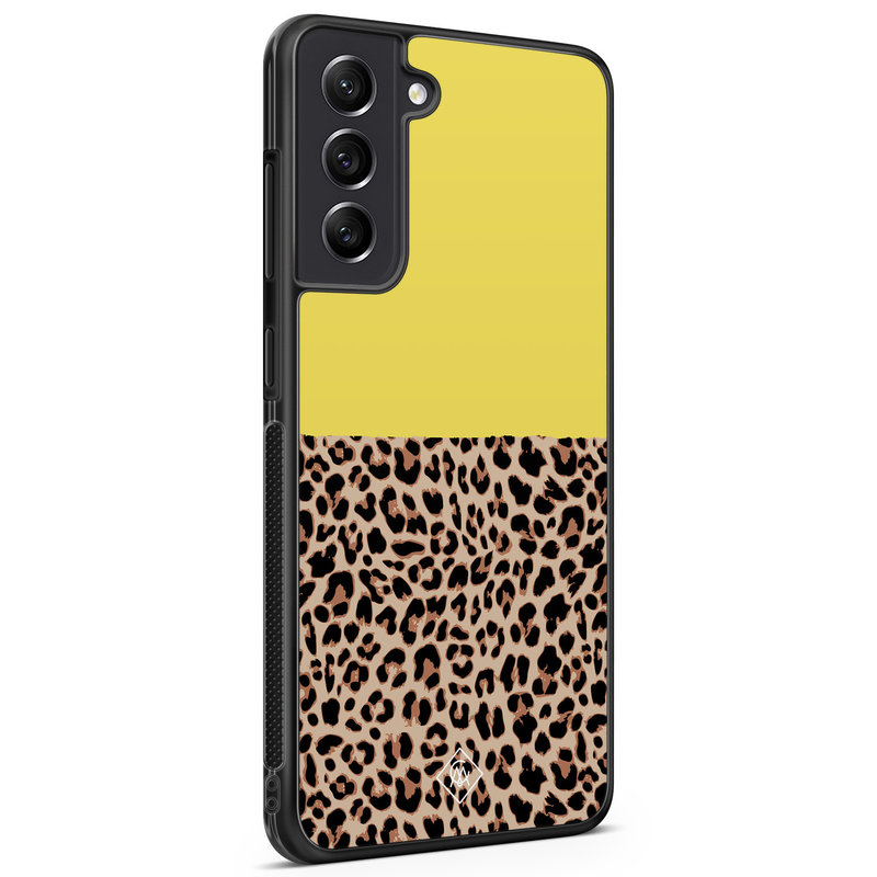 Casimoda Samsung Galaxy S21 FE hoesje - Luipaard geel