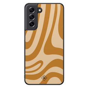 Casimoda Samsung Galaxy S21 FE hoesje - Swirl geel
