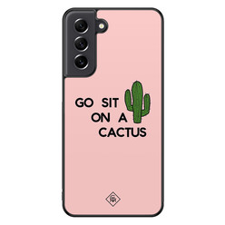 Casimoda Samsung Galaxy S21 FE hoesje - Go sit on a cactus