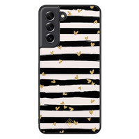 Casimoda Samsung Galaxy S21 FE hoesje - Hart streepjes