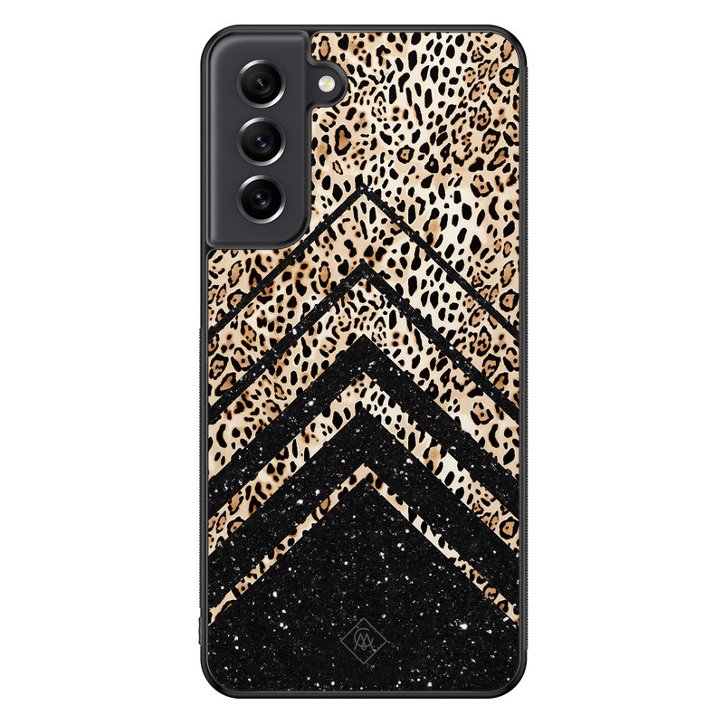 Casimoda Samsung Galaxy S21 FE hoesje - Chevron luipaard