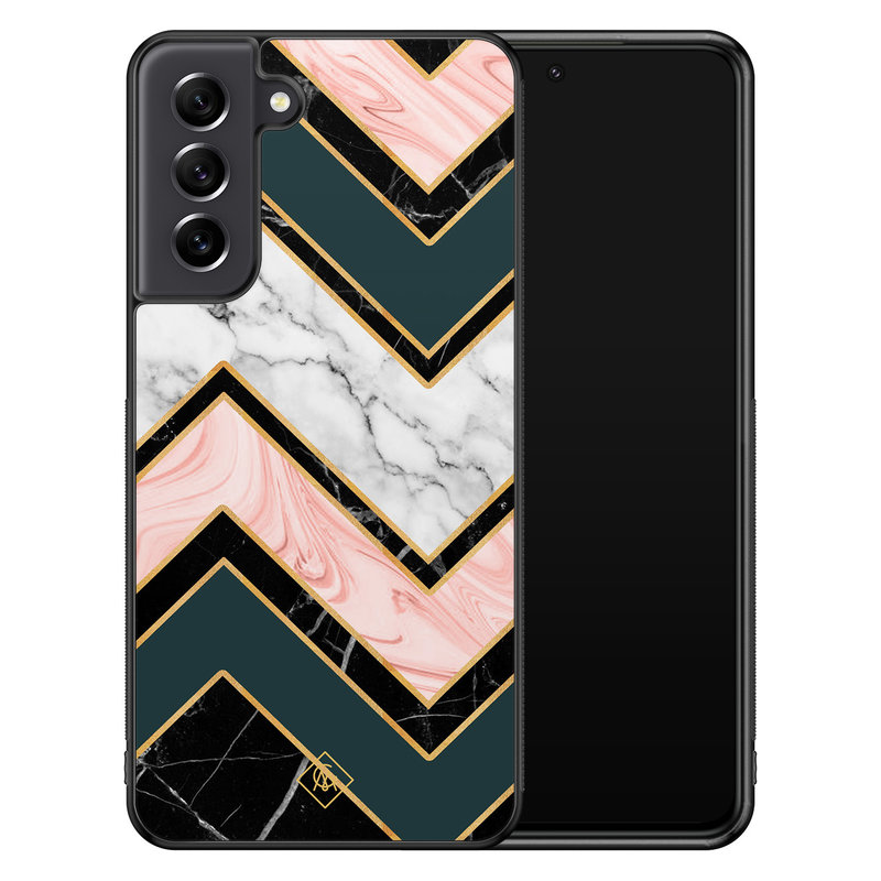 Casimoda Samsung Galaxy S21 FE hoesje - Marmer triangles