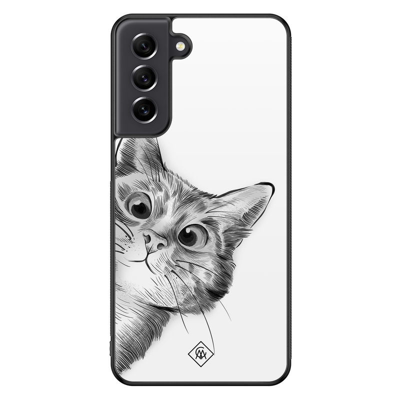 Casimoda Samsung Galaxy S21 FE hoesje - Peekaboo kat