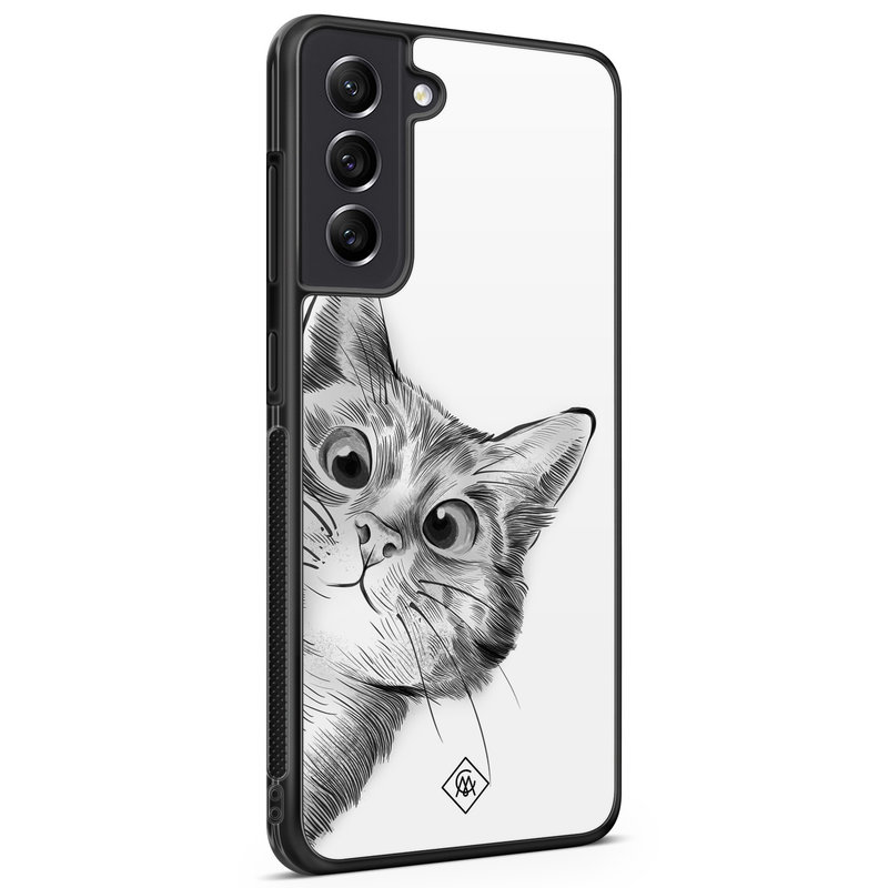 Casimoda Samsung Galaxy S21 FE hoesje - Peekaboo kat