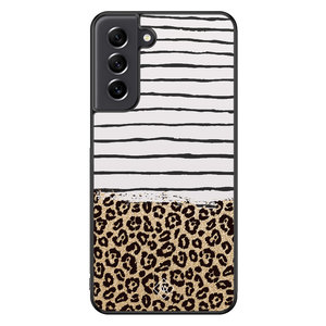 Casimoda Samsung Galaxy S21 FE hoesje - Leopard lines
