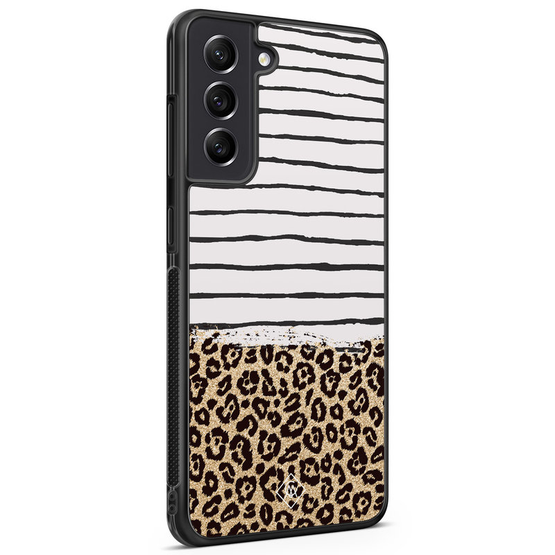 Casimoda Samsung Galaxy S21 FE hoesje - Leopard lines