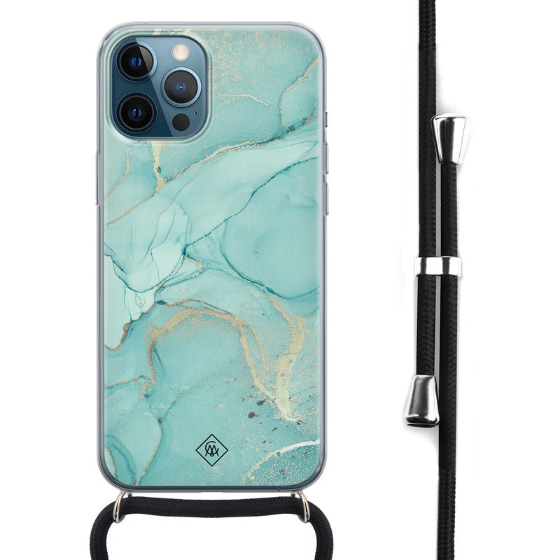 Casimoda iPhone 12 Pro Max hoesje met koord - Touch of mint