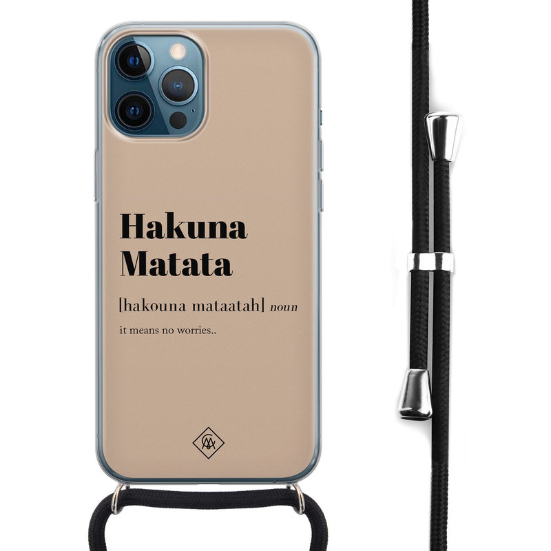 Casimoda iPhone 12 Pro Max hoesje met koord - Hakuna matata