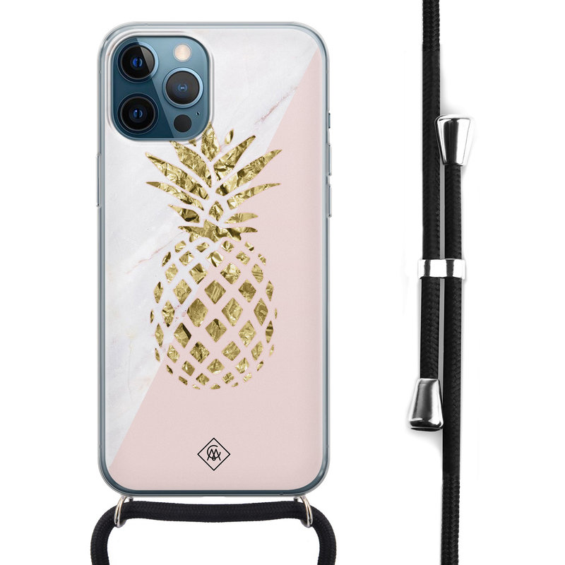 Casimoda iPhone 12 Pro Max hoesje met koord - Ananas